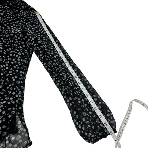 Coldwater Creek Blouse XS Tunic Long Sheer Sleeve Flowy Chiffon Career Travel - Picture 6 of 12